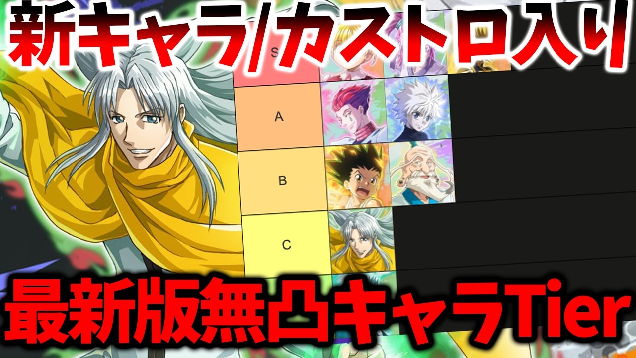 【ネンサバ】【Sカストロ入り最新版無凸SキャラTier表】〇〇が強い件！！【HUNTER×HUNTER NEN×SURVIVOR】【ハンハンアプリ】