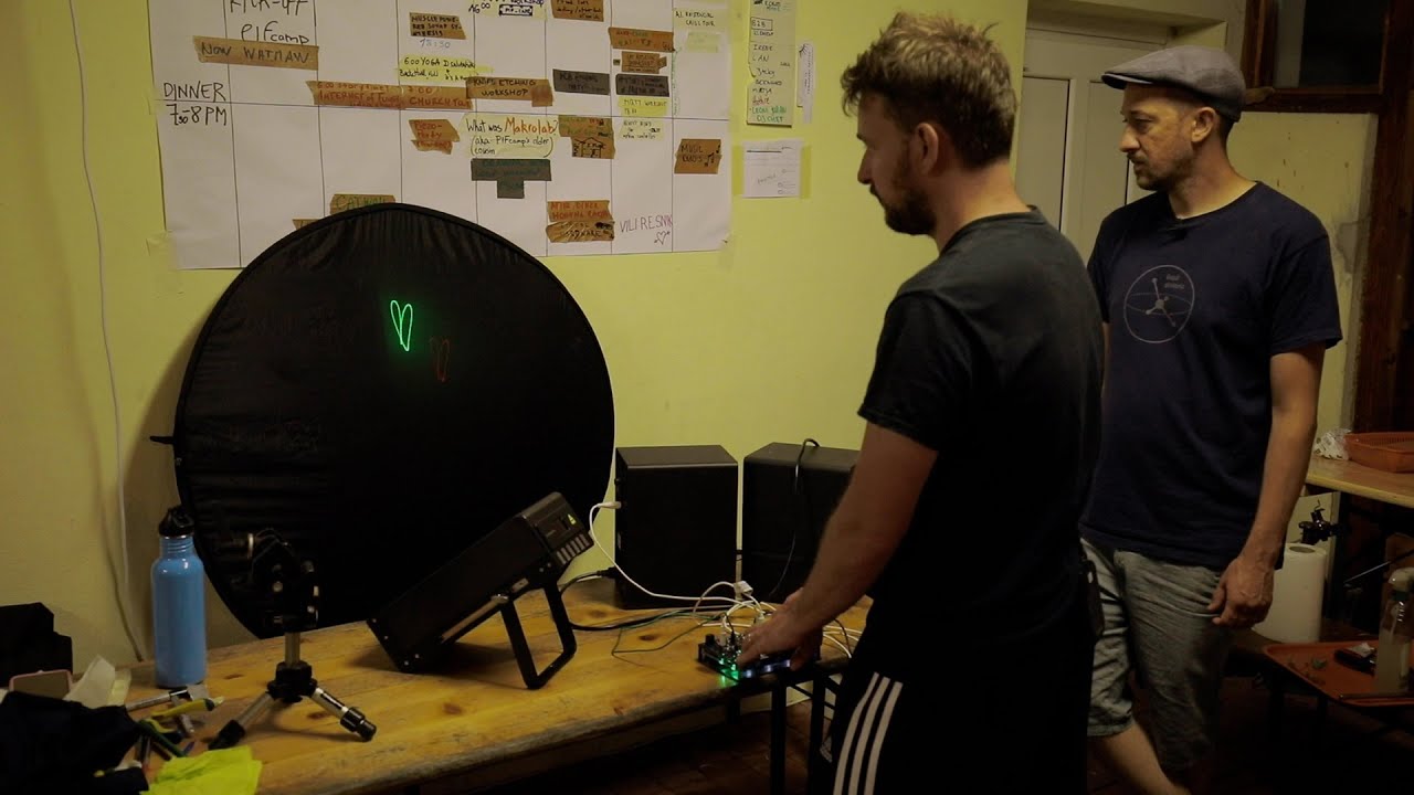 DIY laser projector with speakers and mirrors