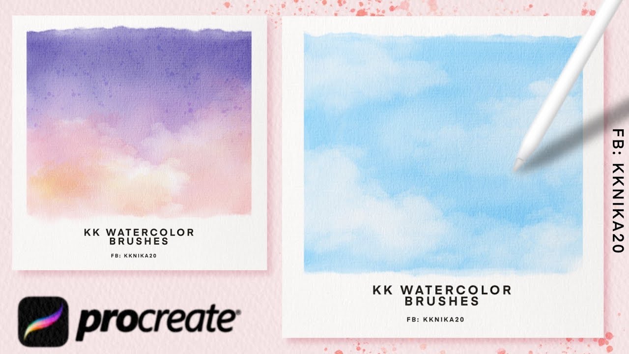 วิธีลงสีท้องฟ้า 3 แบบ ท้องฟ้าสดใส ท้องฟ้าสีพาสเทล และท้องฟ้าครึ้มยามอาทิตย์ตกดิน สีน้ำแอพ Procraete