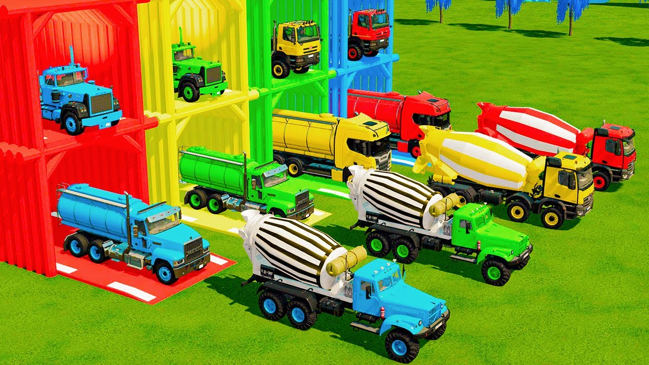TRANSPORTING ALL MIXER TRUCK WITH DOUBLE FLATBED TRAILER! - FARMING SIMULATOR 22