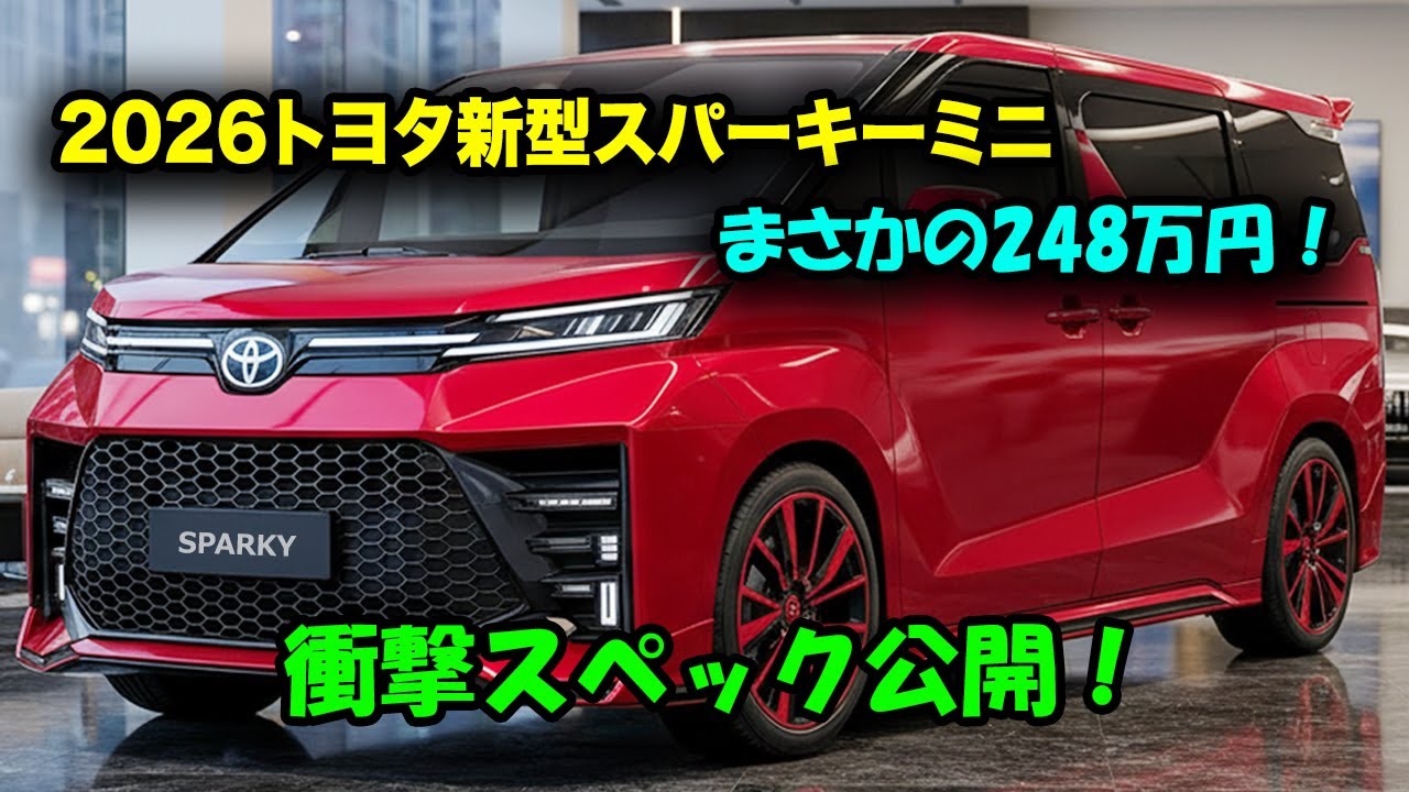 2026年トヨタ新型スパーキーミニ登場、フリードより安くて豪華！PHEV搭載で給電も可能な最強ファミリーカー誕生！