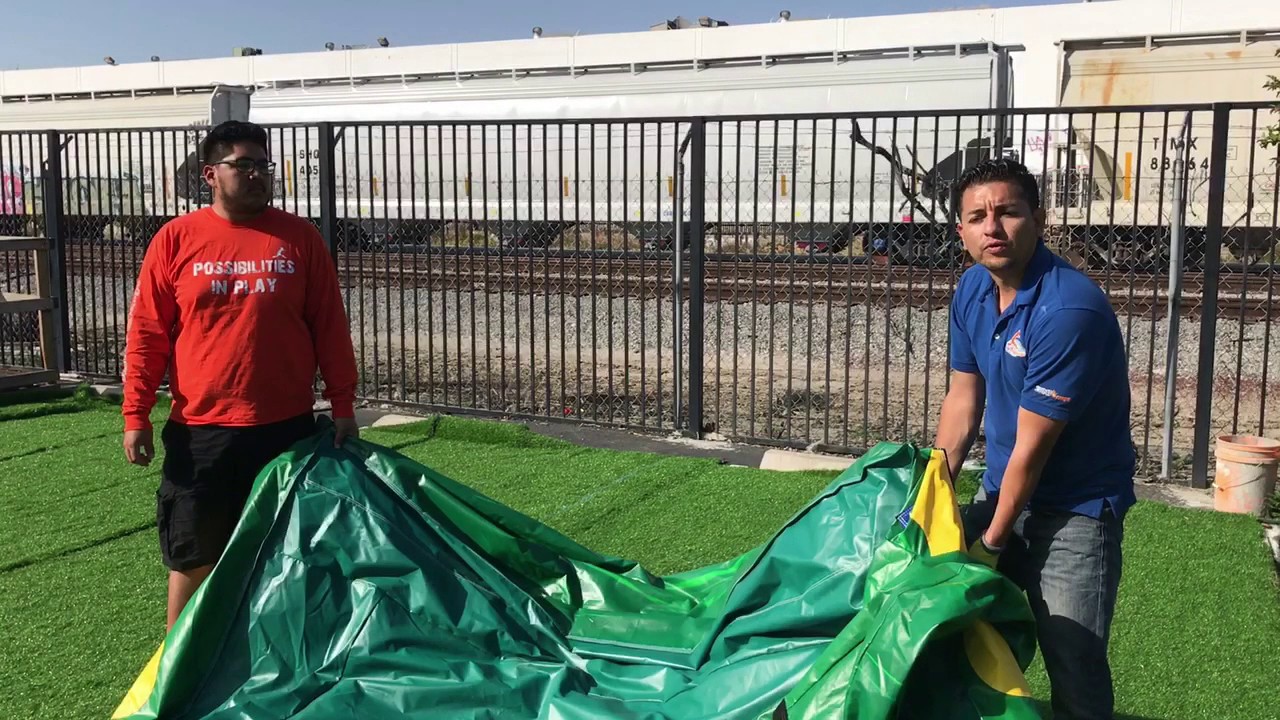 How To Roll Up Commercial Inflatable Combo? | JumpOrange Inflatables