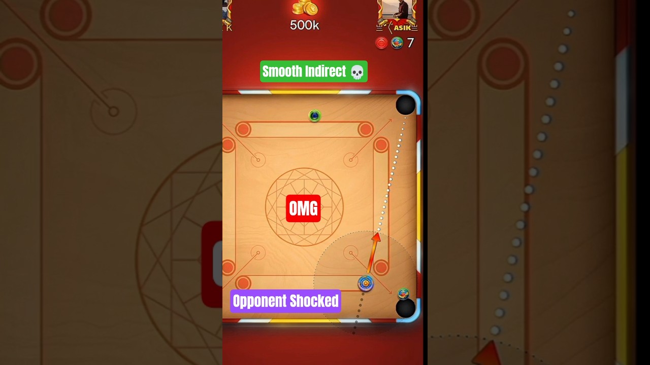 Smooth Indirect 💀 Carrom pool 🔥|| #viral