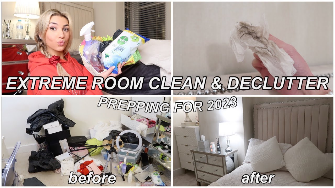 EXTREME ROOM CLEAN AND DECLUTTER | PREPPING FOR 2023