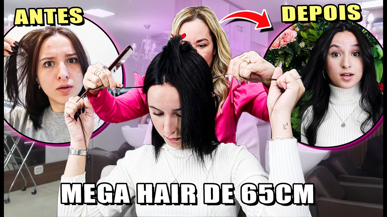 COLOQUEI UM MEGA HAIR DE 65CM E REALIZEI MEU SONHO!