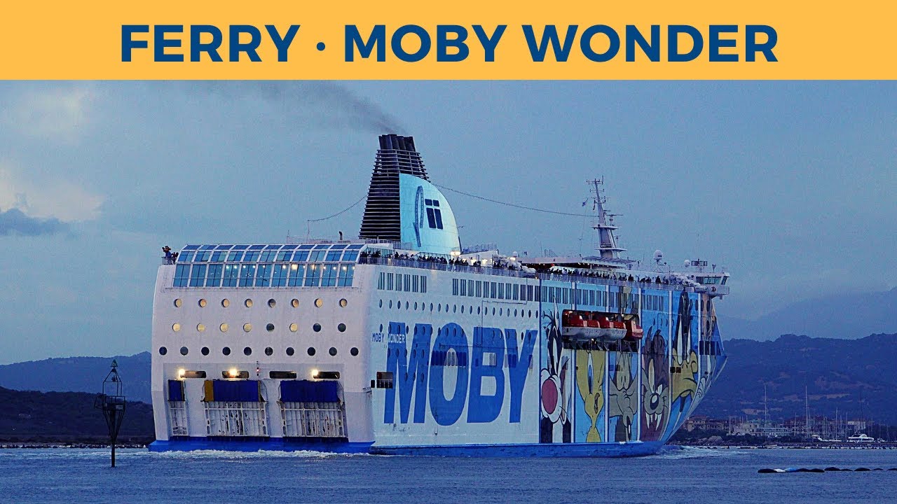 Arrival of ferry MOBY WONDER, Olbia (Moby Lines)