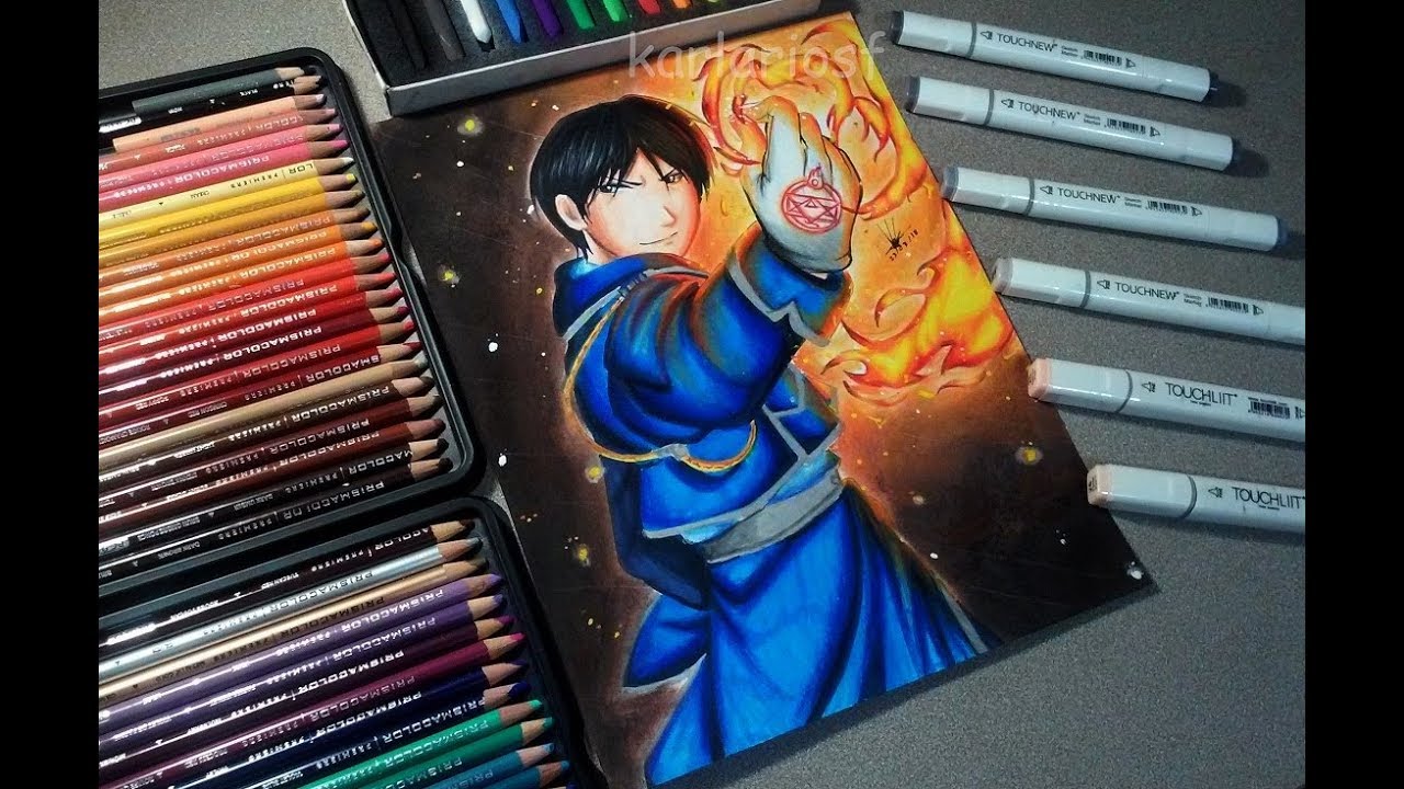Drawing Roy Mustang from Full metal alchemist (Speed drawing)