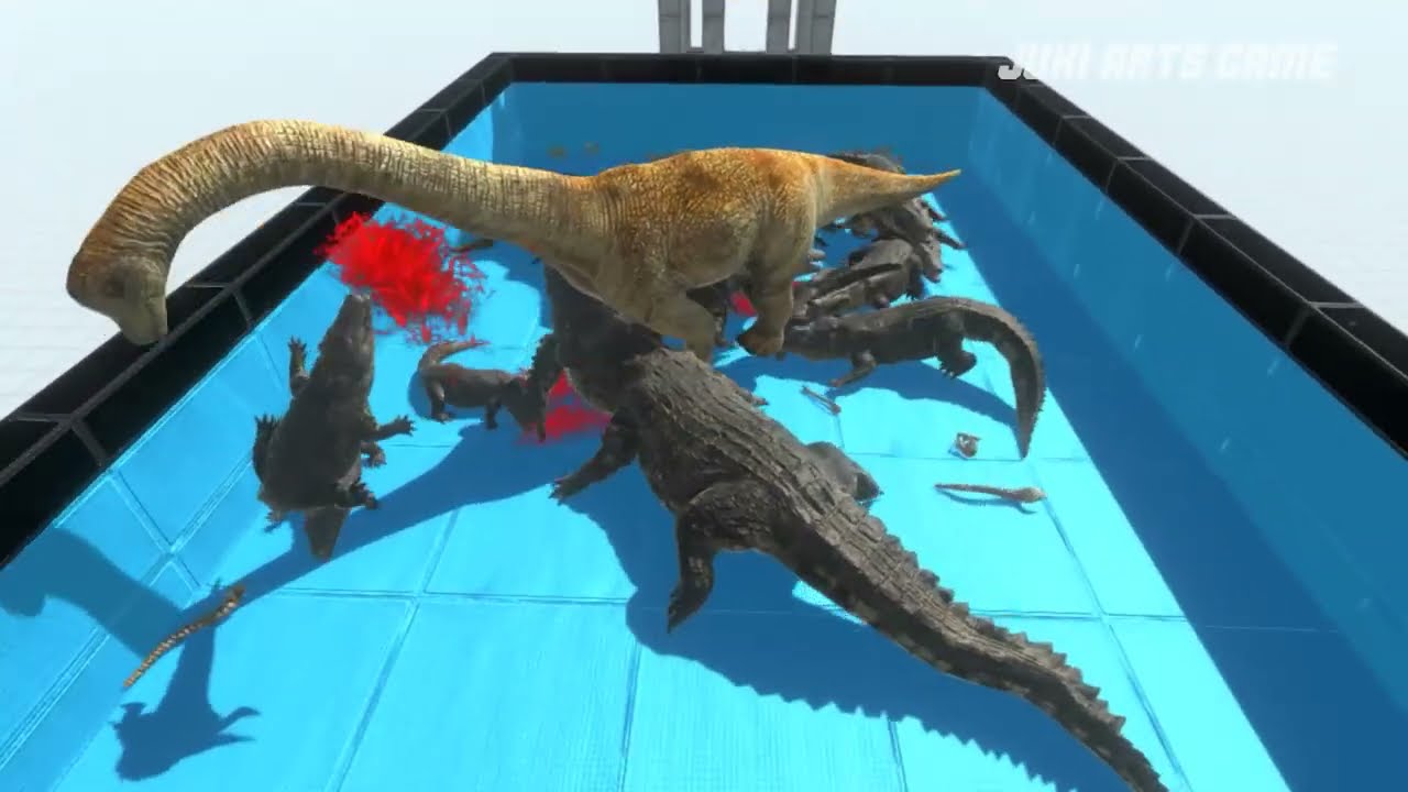 DEADLY POOL PURUSSAURUS vs ALL UNITS (DINOSAURS) - Animal Revolt Battle Simulator