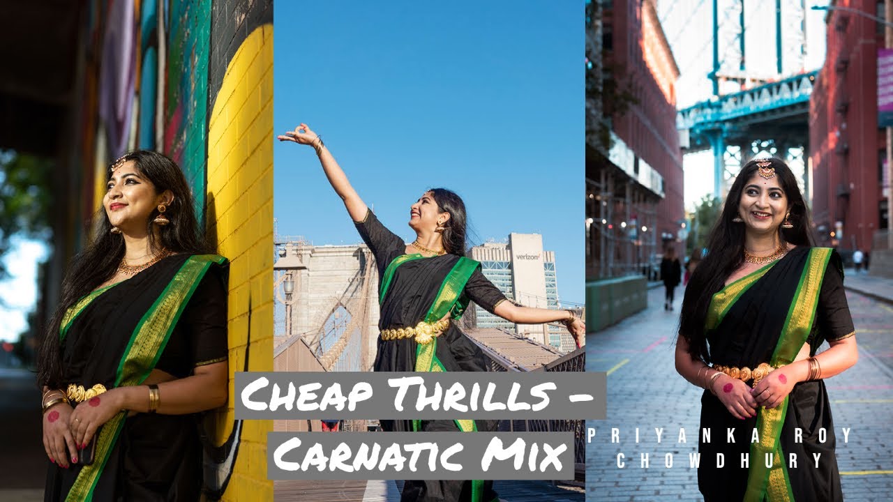Cheap Thrills Dance - Desi Style | Carnatic Mix | Indian Classical Dance | Brooklyn Bridge  New York