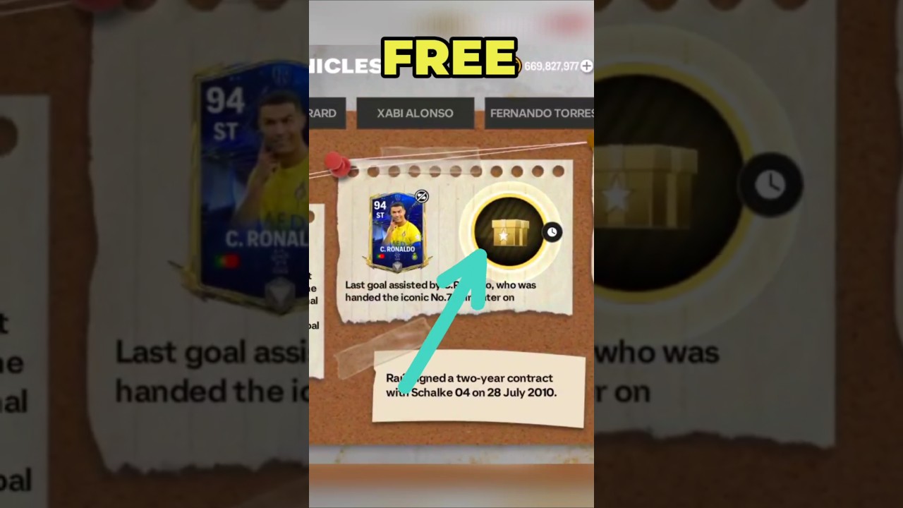 HOW TO GET FREE RONALDO PACK OPENING ICON CHRONICLES IN EA FC FIFA MOBILE 24 #Shorts #fcmobile