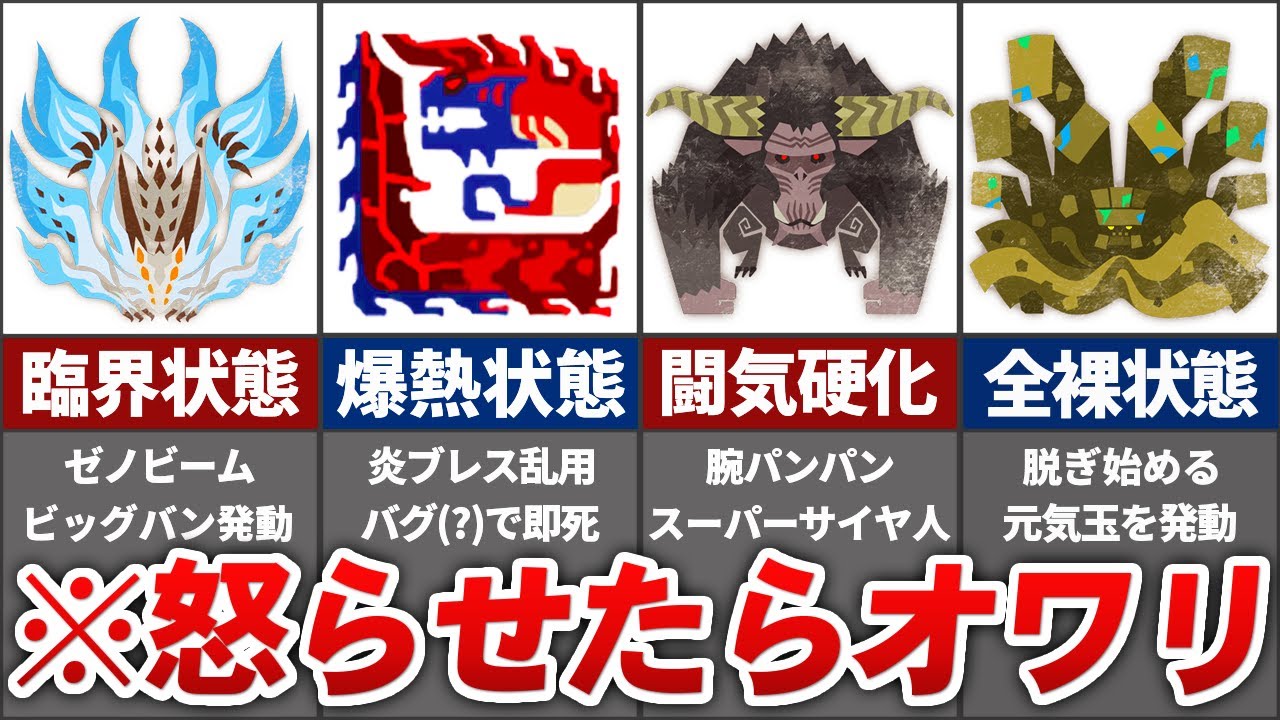 途中で大覚醒してハンターをボコボコにするモンスターまとめ