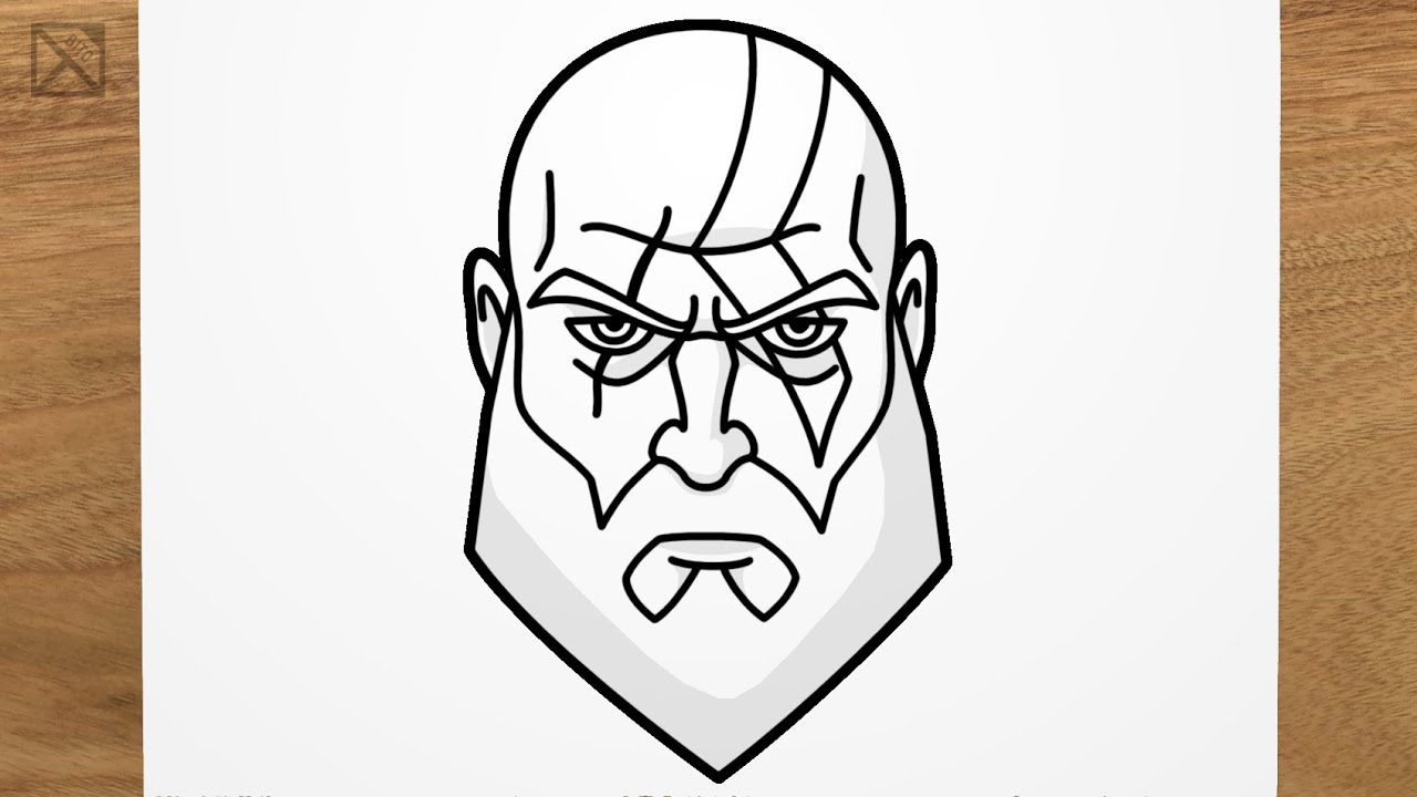 How to draw KRATOS (God of War) step by step, EASY