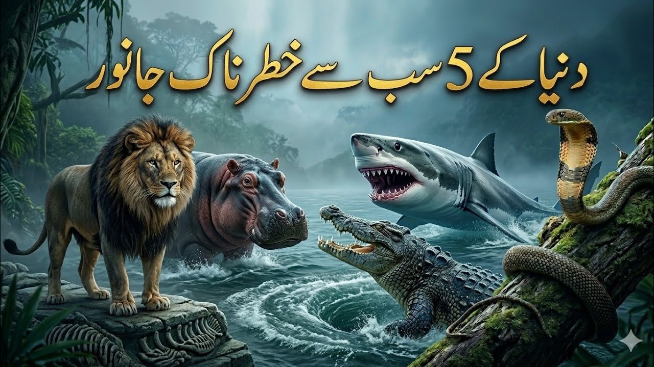 Duniya Ke 5 Sab Se Khatarnaak Janwar 😱 | Top 5 Dangerous Animals In The World