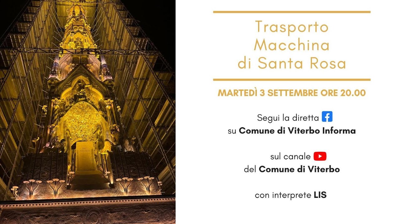 🌹 Trasporto della Macchina di Santa Rosa 2024 🌹 Diretta Streaming