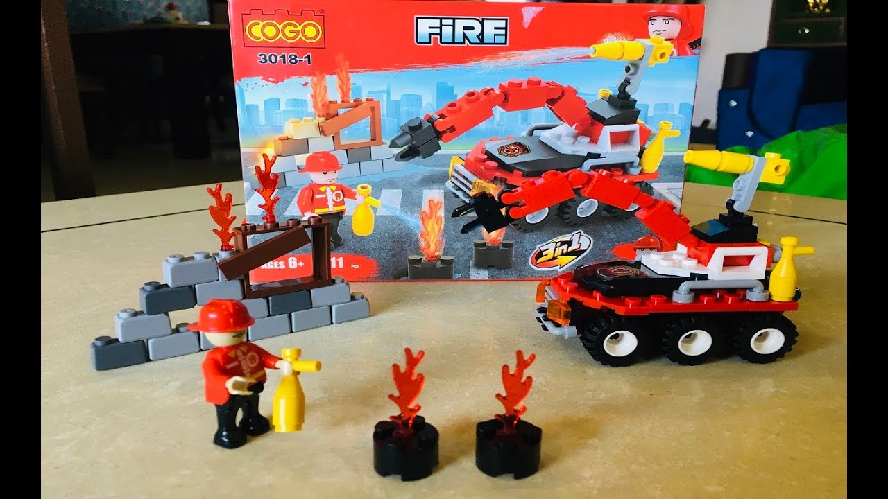 Unboxing COGO Fire Fighter 3018-1 Fire Truck 3 in 1 compatible with LEGO | Lego Play