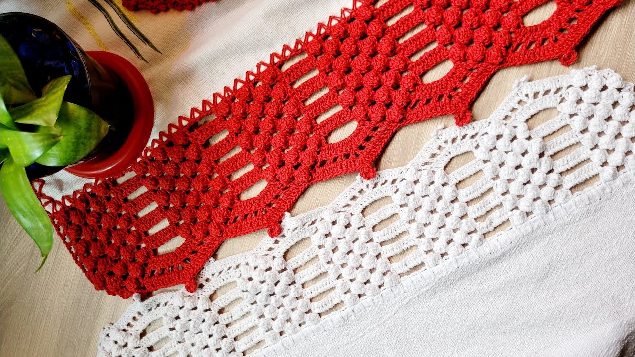 4️⃣3️⃣1️⃣Ponto pipoca barrado para pano de prato ou toalha ❤️