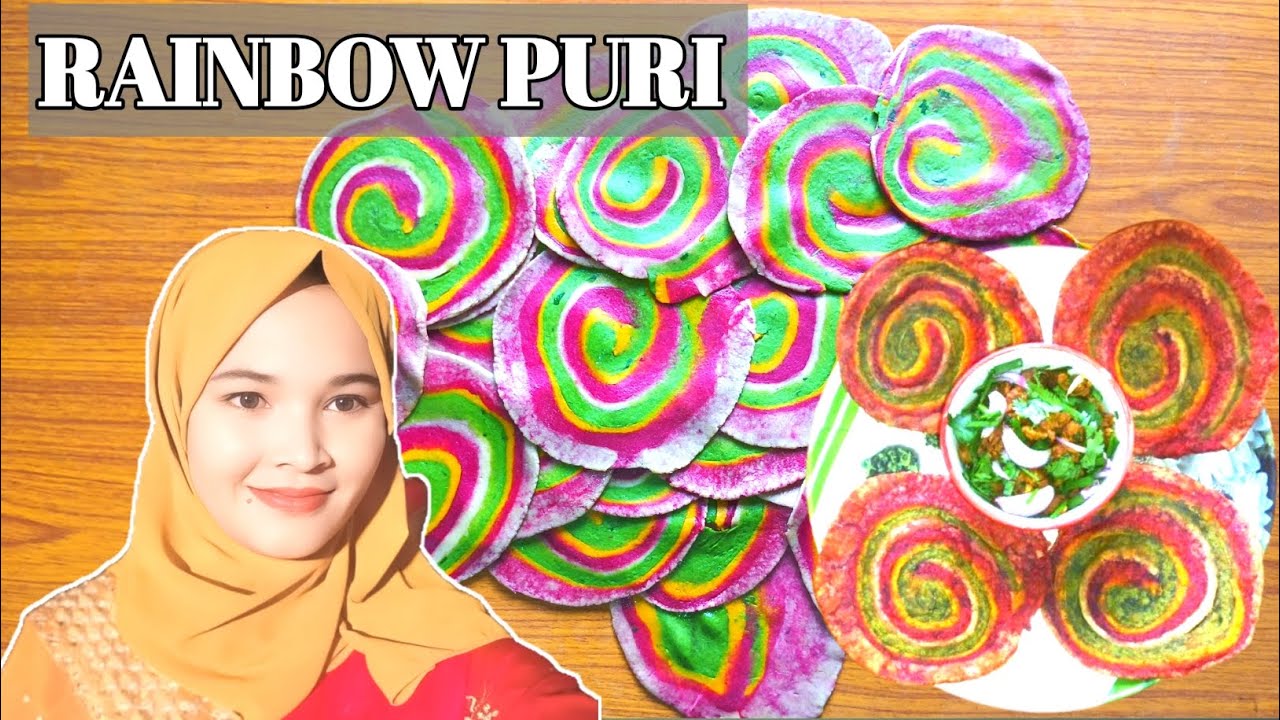 🌈 Rainbow Puri Recipe || Easy Colorful Puri Recipe || Kids Special || Ramzan Special Colourful Puri