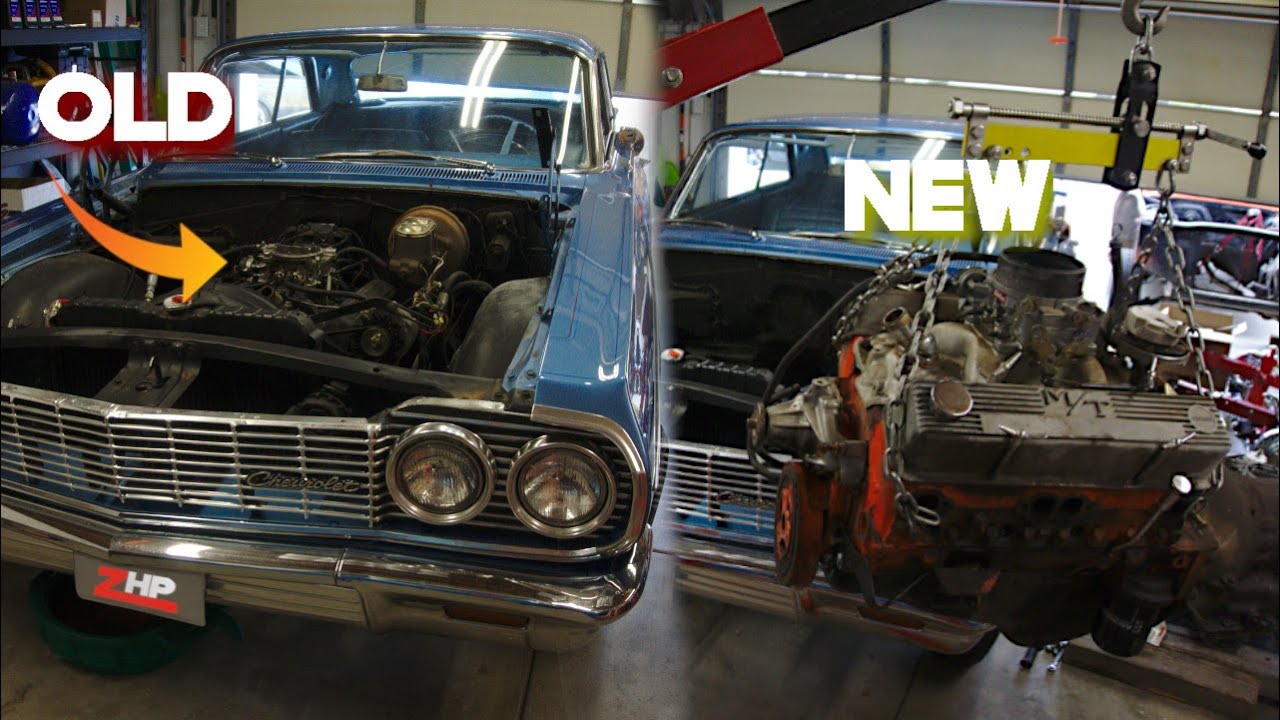 64 Impala engine swap in 17 minutes