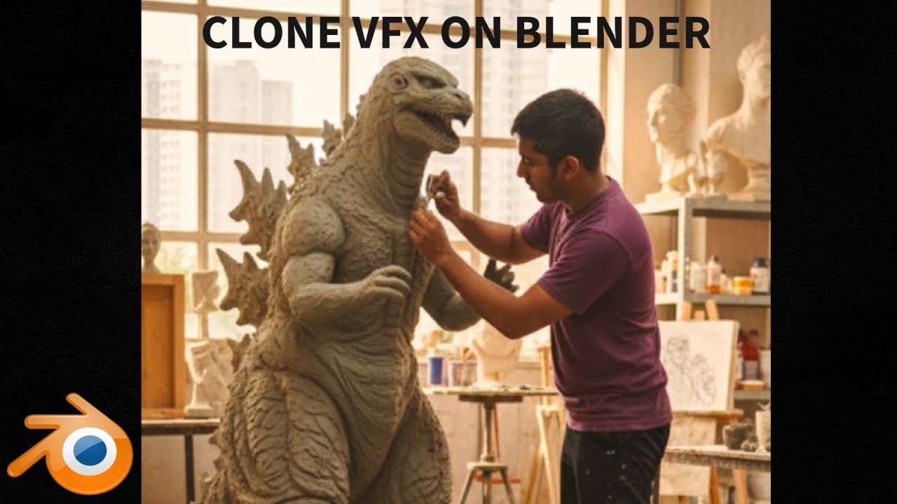 Creative VFX Experiment - Cloning Myself in Blender #blendervfx #creativevisuals
