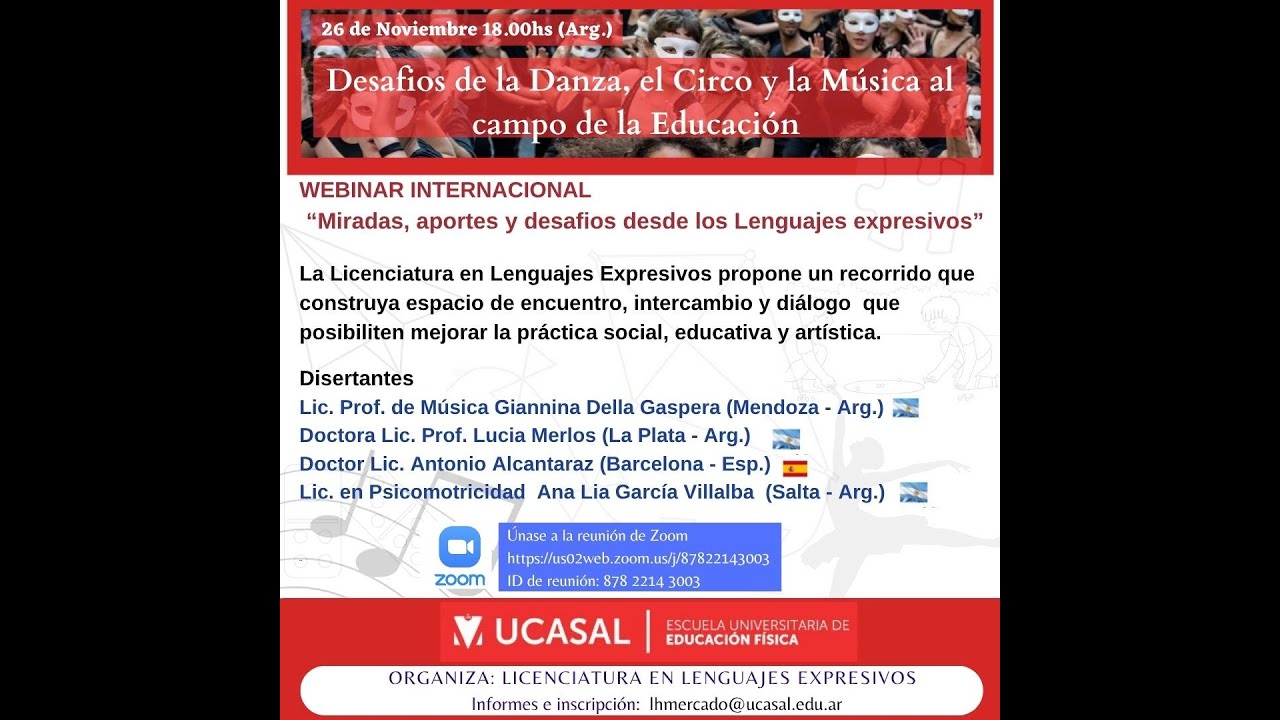 Licenciatura en Leng Expresivos. Desafios de la Danza, el Circo y la Música en Educación y Cultura