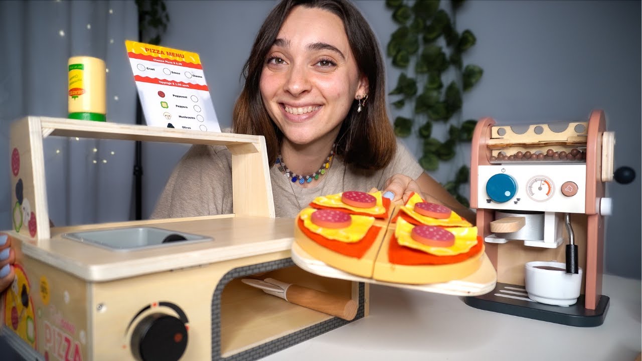 COCCOLE CON I GIOCHI IN LEGNO: PIZZA E CAFFE' ASMR