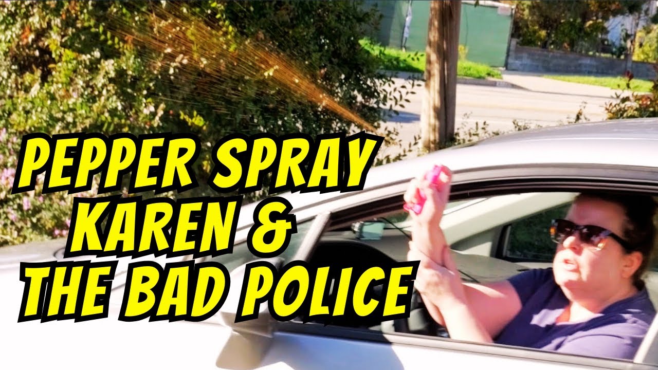 Pepper Spray Karen and the Bad Police -  Freedom of the Press - First Amendment Audit