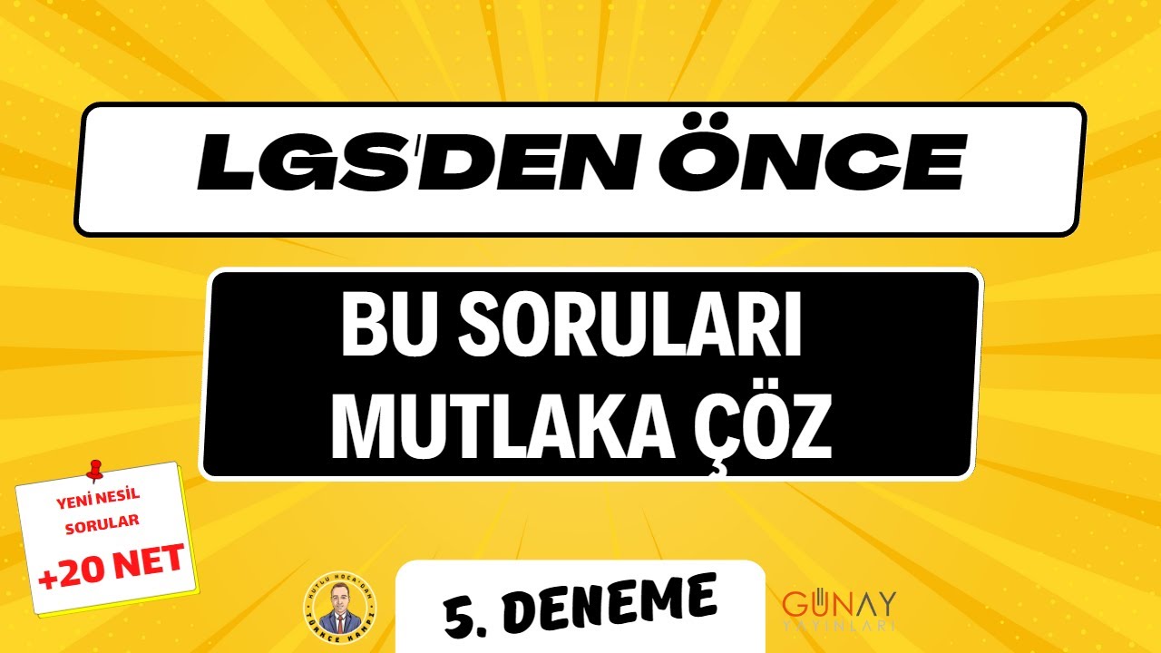 LGS'den Önce Bu Soruları Çöz🤩| LGS Türkçe Deneme Kampı | 8. Sınıf Türkçe Tekrar