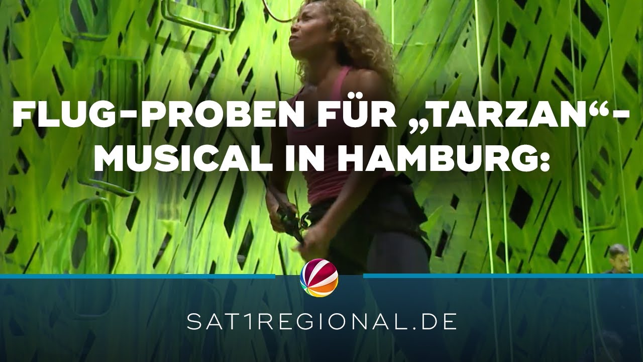 Flug-Proben an den Lianen für das Musical „Tarzan“ in Hamburg