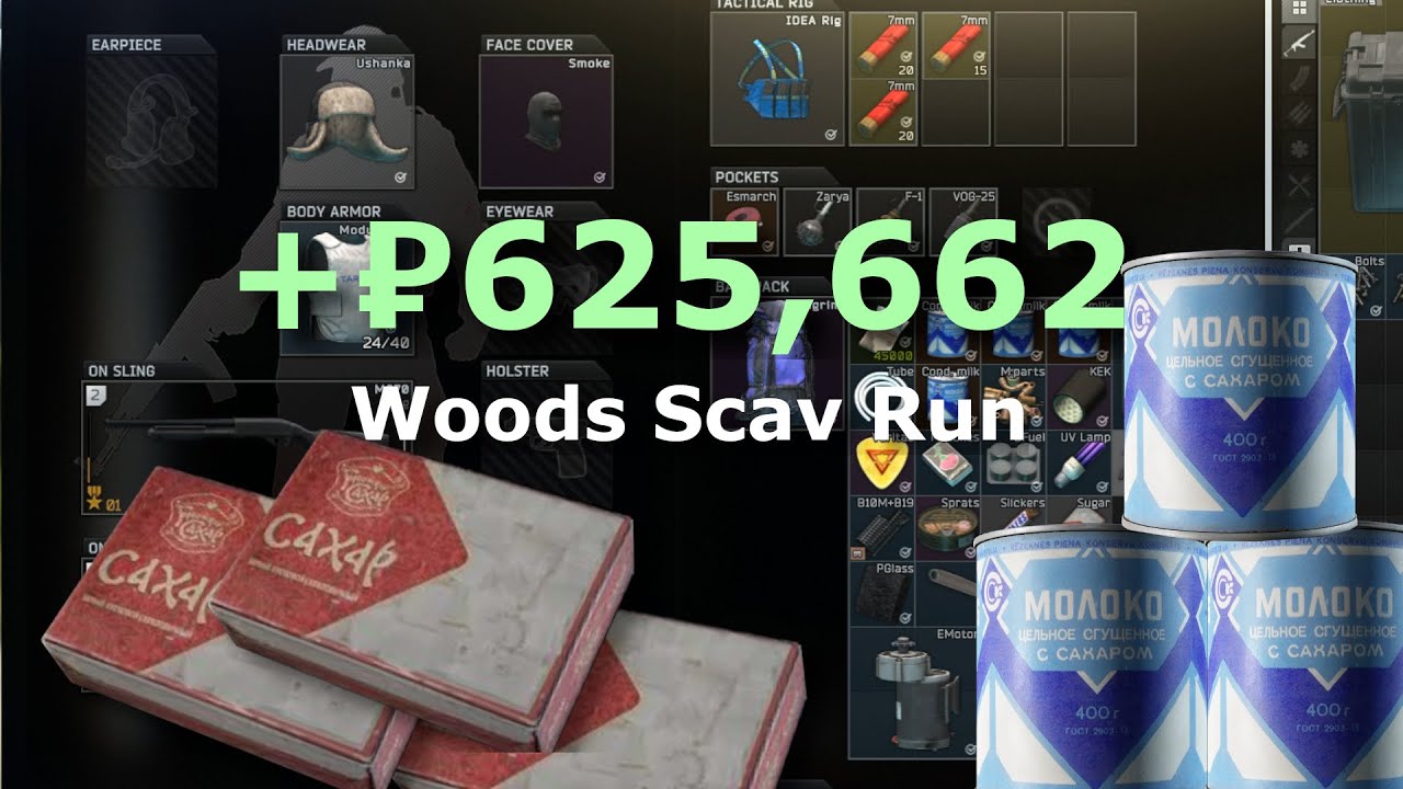 Woods Loot/Stash Run for your scavs (+₽625,662)