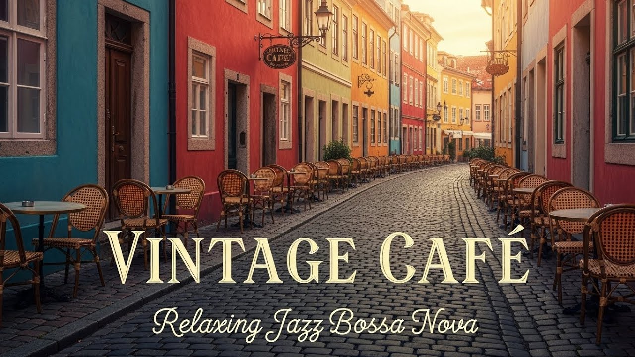 4K Vintage Italian Café Ambience 🇮🇹 Smooth Bossa Nova Guitar to Relax & Chill