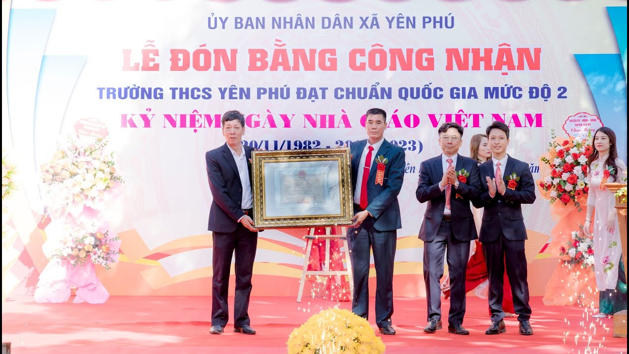 Trường THCS Yên Phú Đón Bằng Đạt Chuẩn Quốc Gia Mức Độ 2 || YenMyMedia