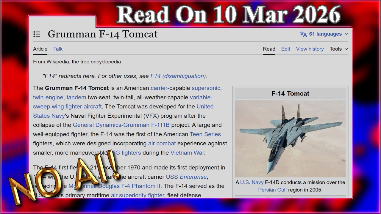 Grumman F-14 Tomcat (No AI) - 10 March 2026