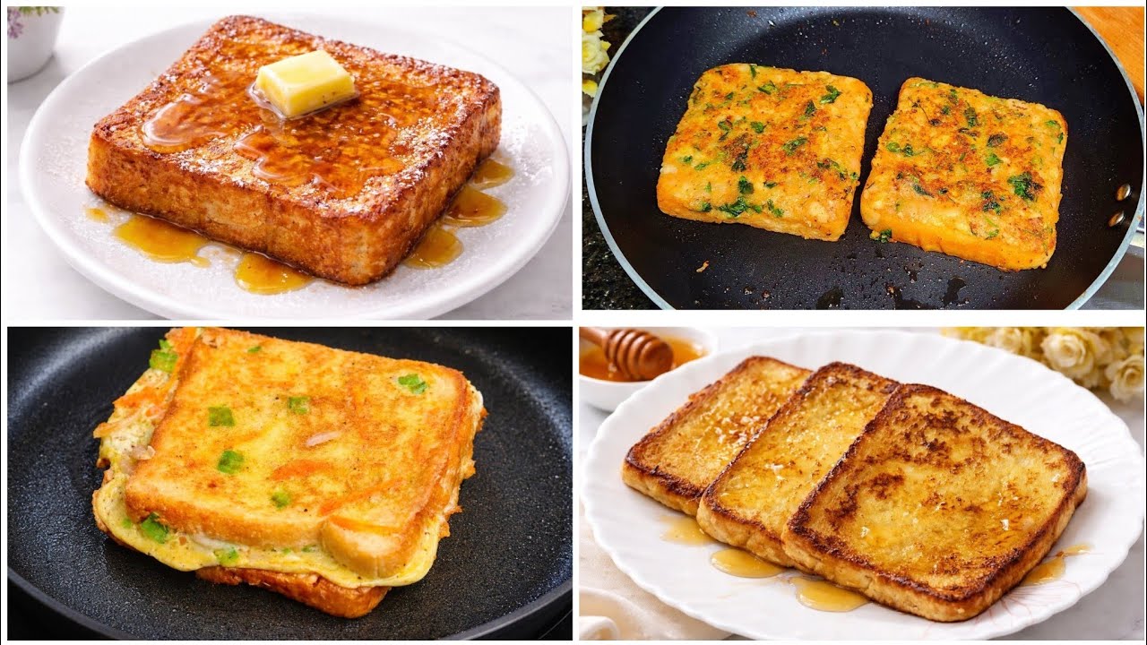 New Healthy breakfast ideas! 4 Simple and Delicious French Toast Recipes! One pan toast recipes!