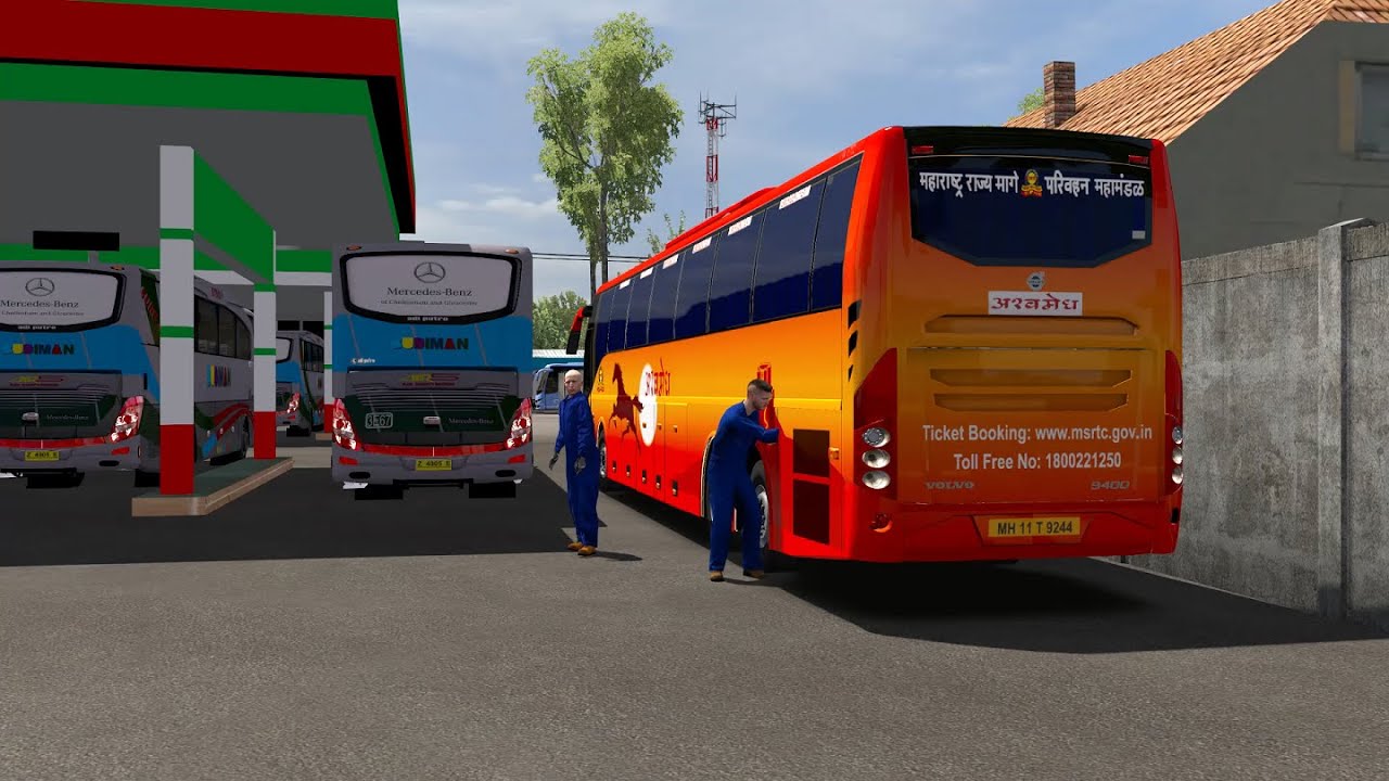 M.S.R.T.C ASWAMEDH Rushing Towards Destination Euro Truck Simulator2 Indian Bus Mods