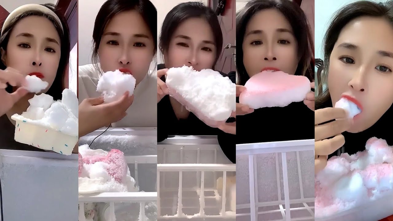 ASMR her soft squeaky ice eating only bites part 8
