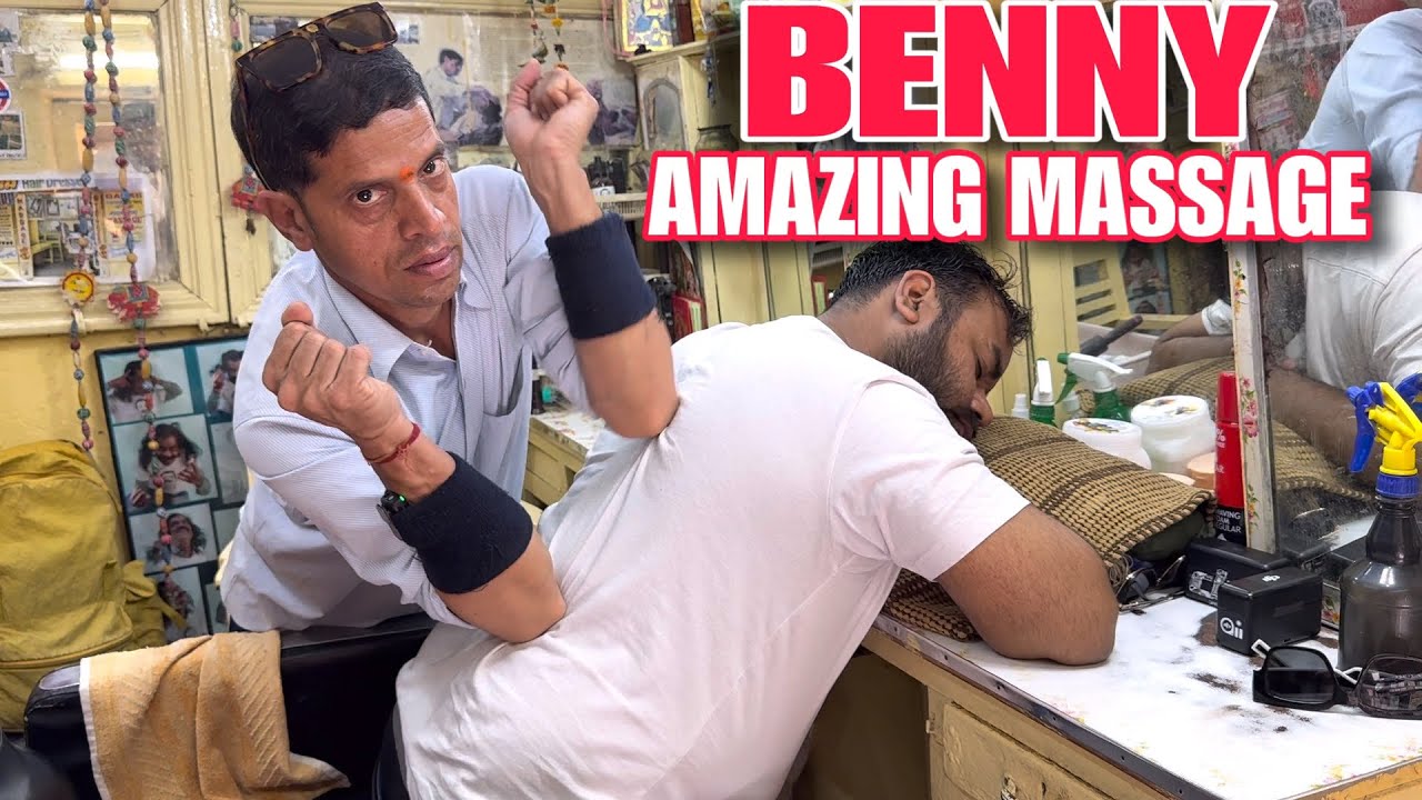 Benny Barber Back & Head Massage ASMR #indianbarber #babasen #sensoryoverload