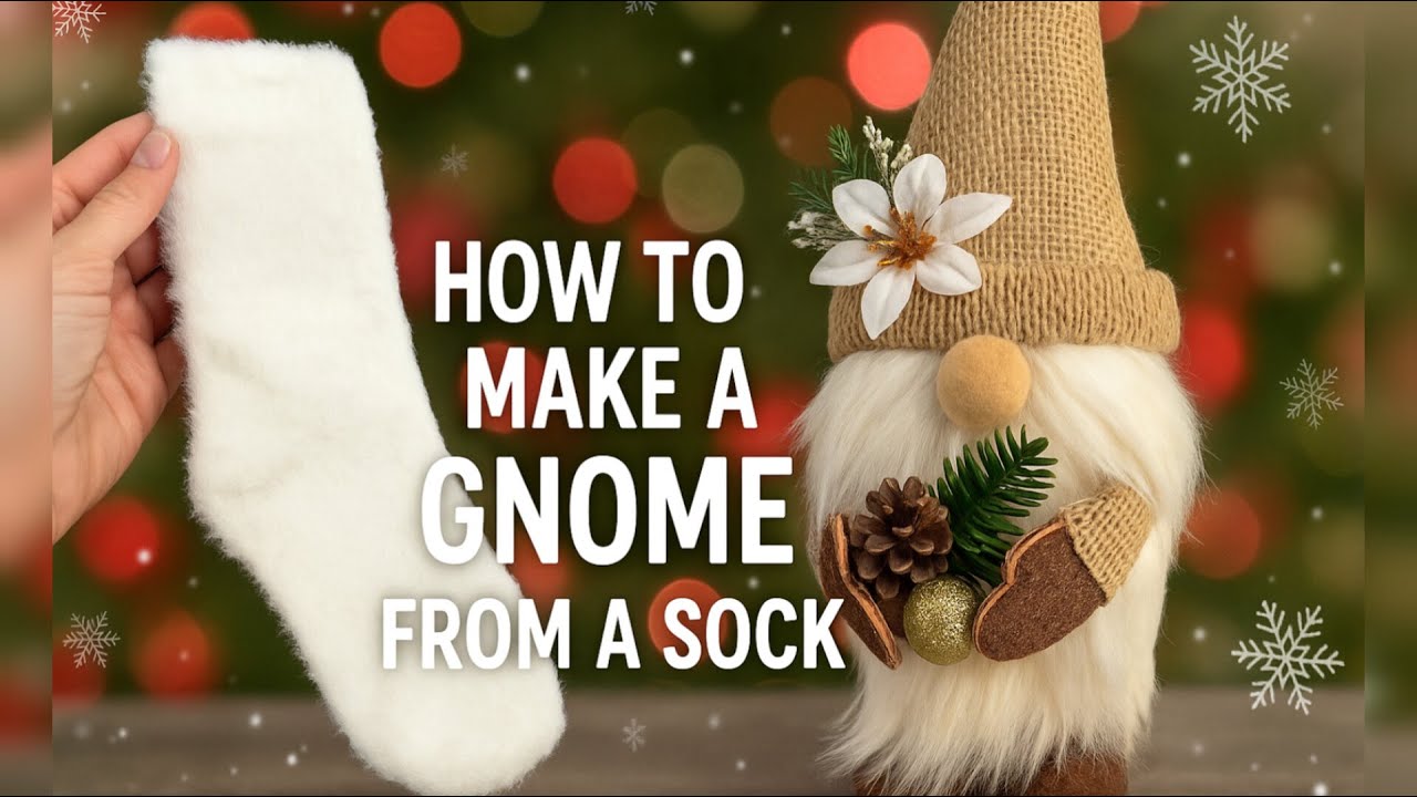 🧦🎄 Новогодний гном из носка своими руками! 🎅✨