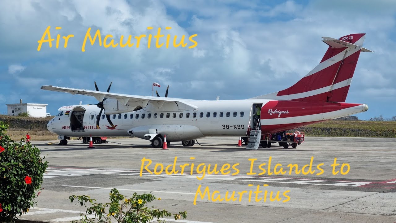 [4K60] Air Mauritius from Rodrigues Islands to Mauritius -- with ATR 72    3B-NBG