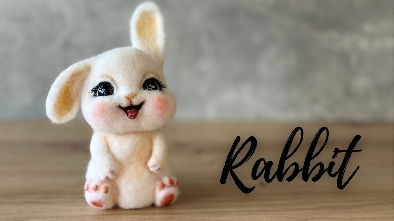 How make wool dolls? Sweet Rabbit  needle felted🐰🐇, Part 1