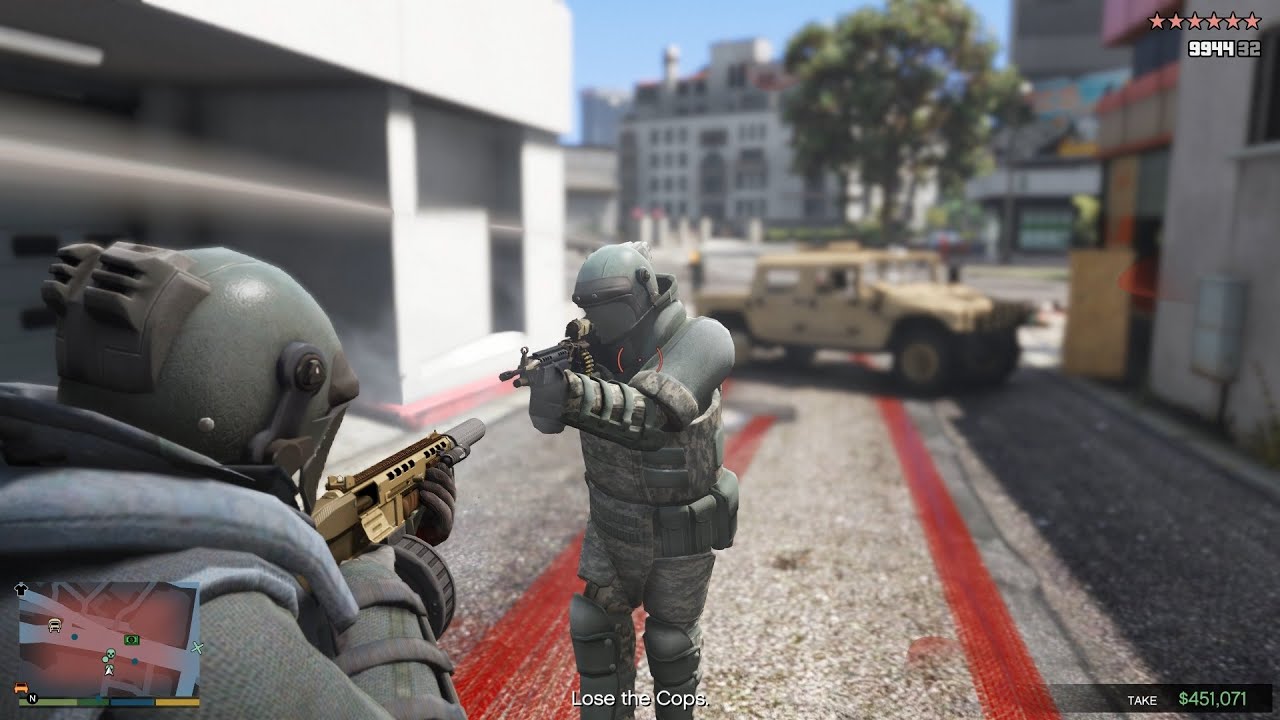 GTA V Trevor's Juggernaut Bank Heist + Epic 10 Star Wanted Level Escape [RDE 4.1.2]