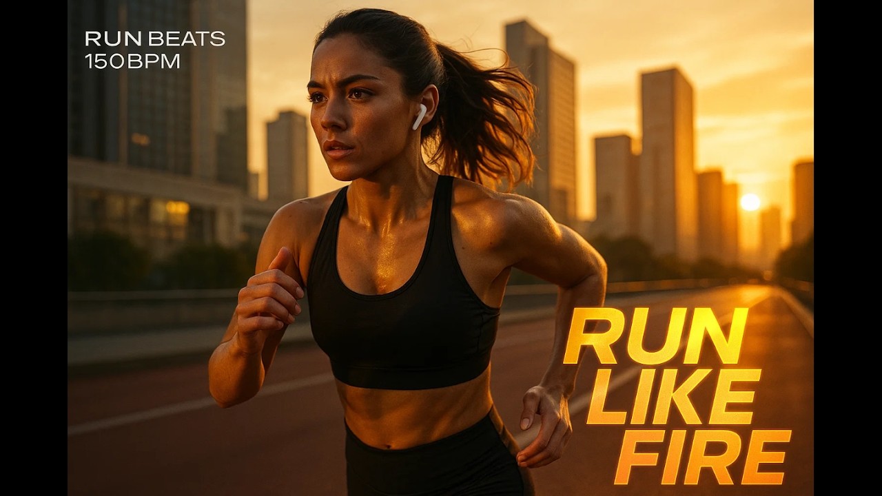 Run Like Fire 🎶 | Som Futurista para Corrida de Rua | 150 BPM AI Track