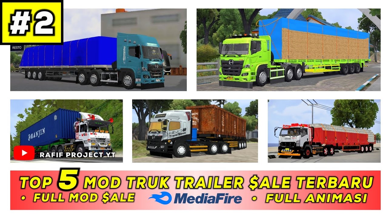 PART 2!!! SHARE 5 MOD TRUK TRAILER $ALE TERBARU || MOD BUSSID TERBARU 