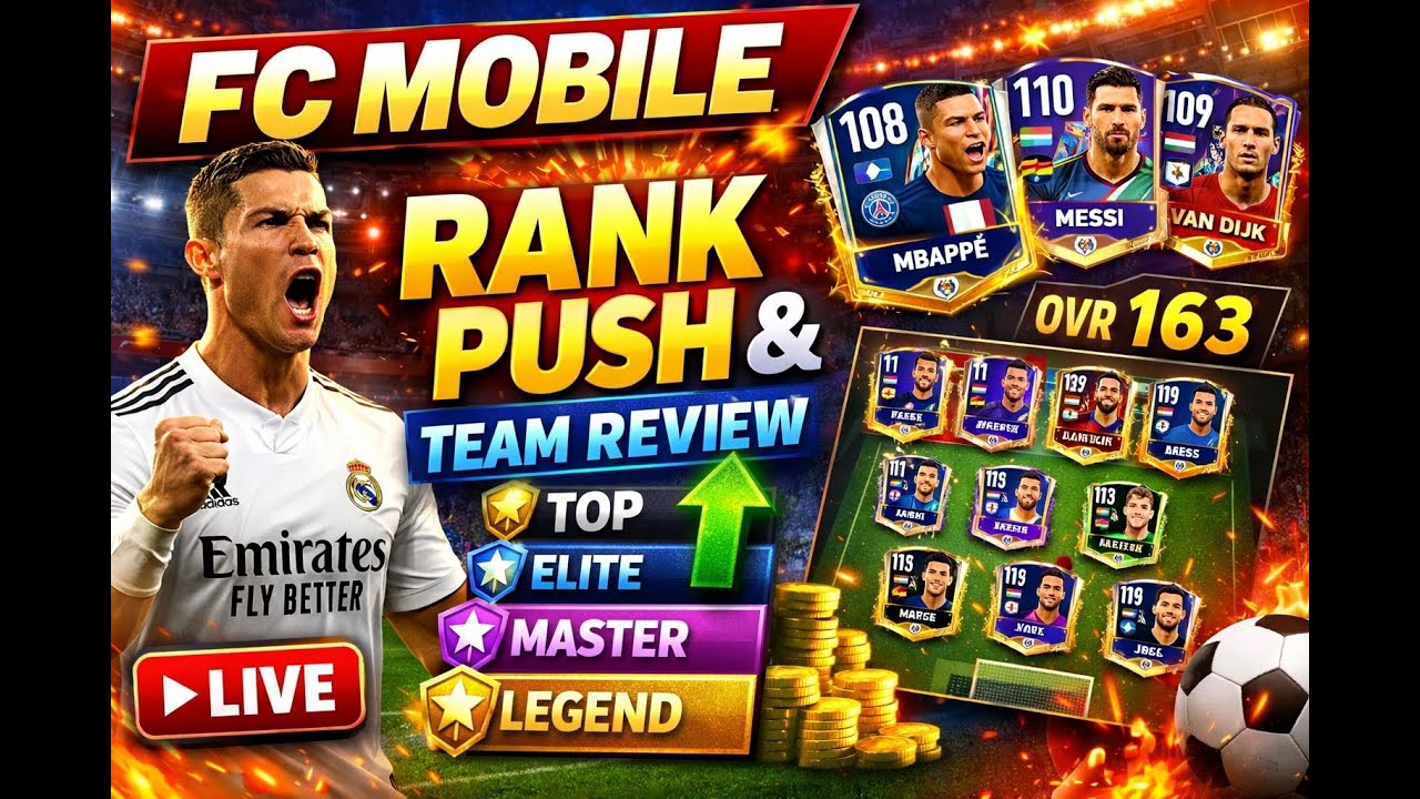 🏆 FC Mobile Rank Push LIVE 🔥 Road to Glory Rank | Pro Team Review & Tips| Road to 4K SUBS!