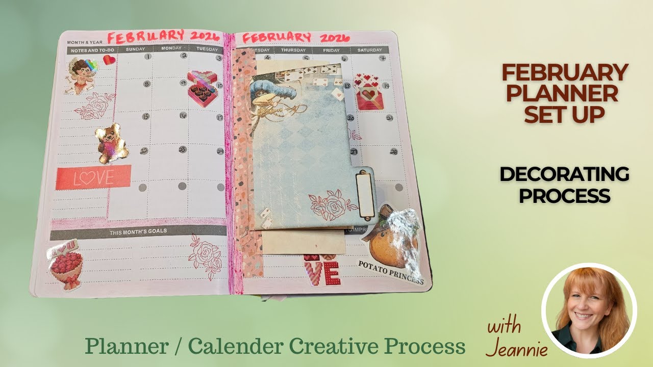 February Planner Set Up Stickers and Ephemera Decorating Process #planner