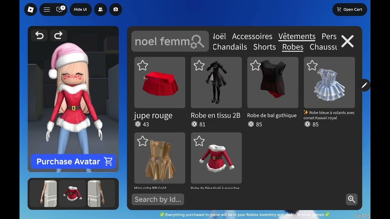 Cr&eacute;ation skin roblox  de noel fille cute #roblox#skin noel #diy cute #jeux#