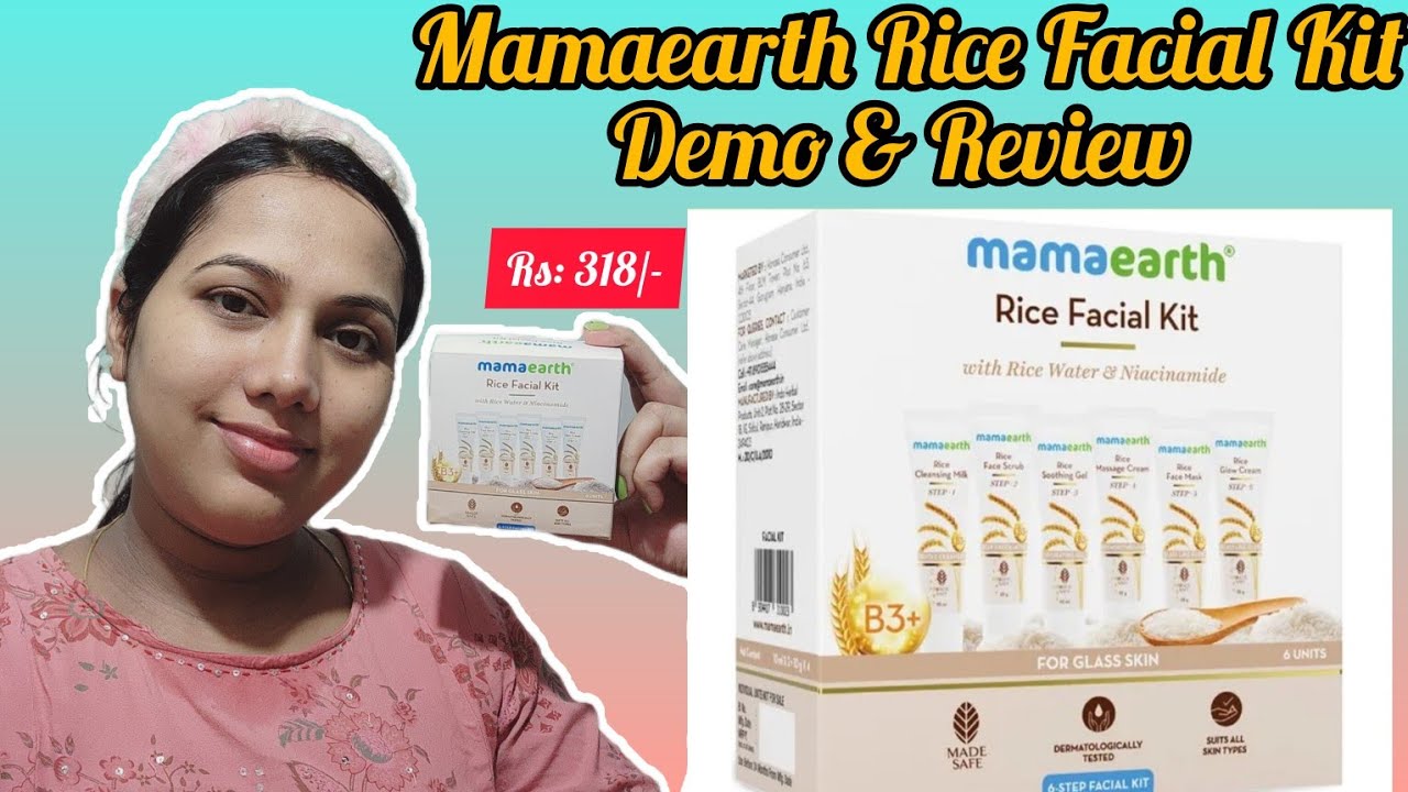 Mamaearth rice facial kit honest Review with demo #prettyplanet #skincare #youtubecreator
