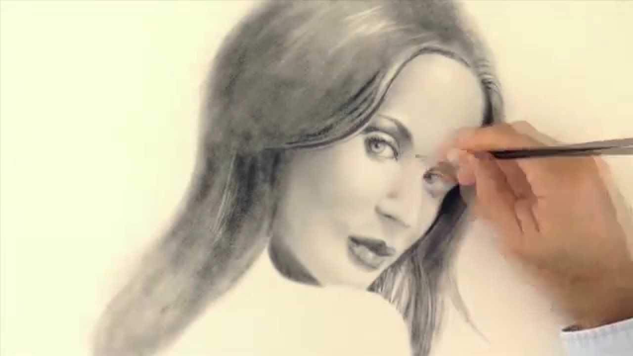 How to Paint With Dry Brush - Emily Blunt Dry Brush Portrait - Dry Paint Tutorial