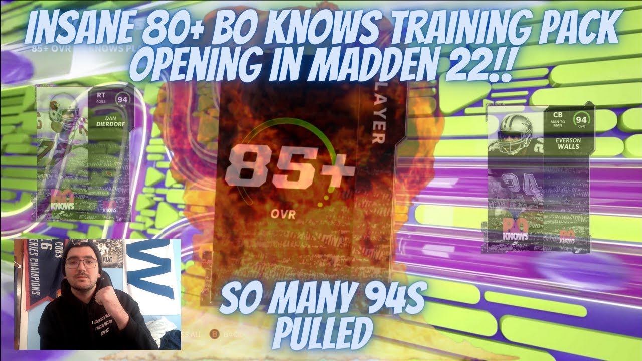 INSANE *NEW* 85+ BO KNOWS TRAINING PACK OPENING IN MADDEN 22!! SO MANY 94S PULLED FROM THIS PACK!!