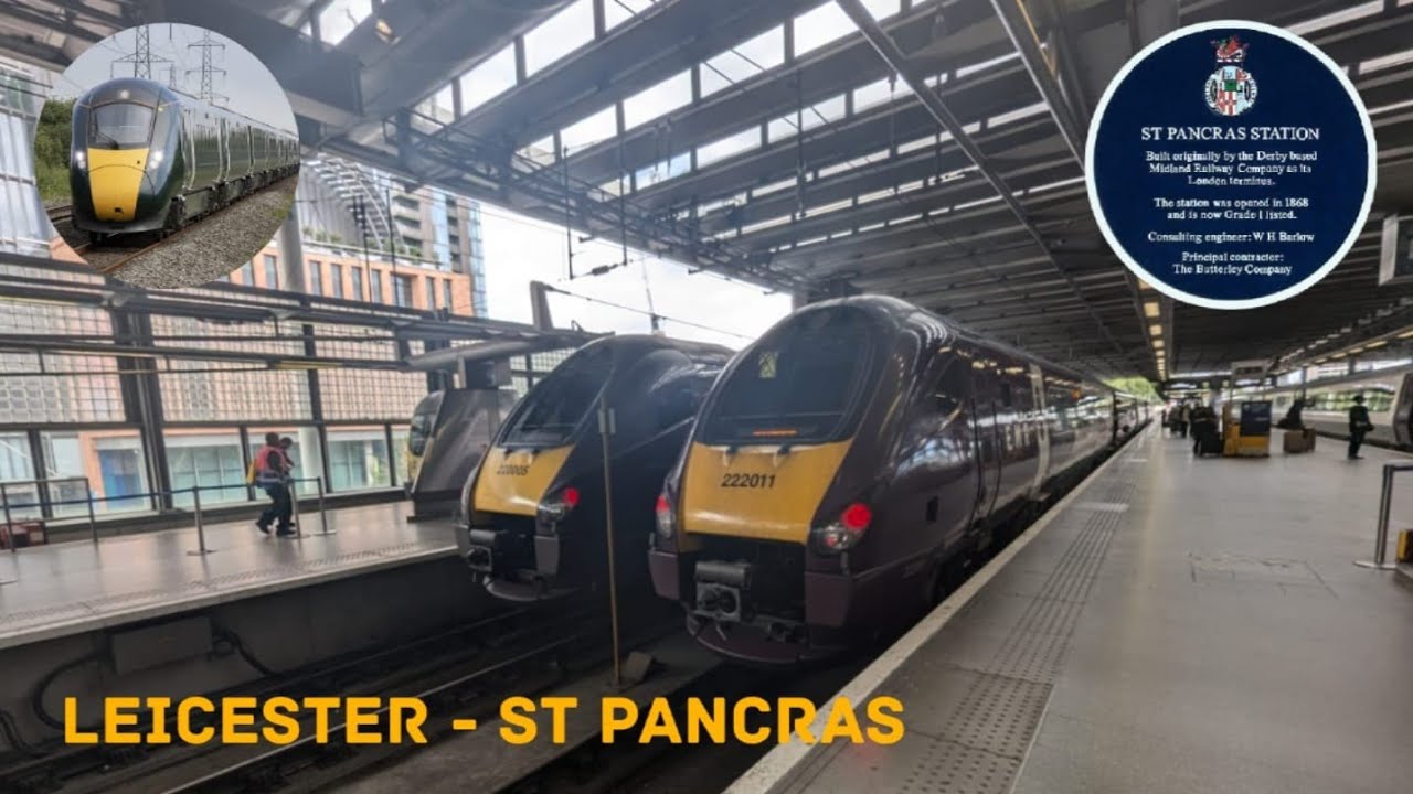 Leicester To London St Pancras International Full Journey Class 222 EMR InterCity