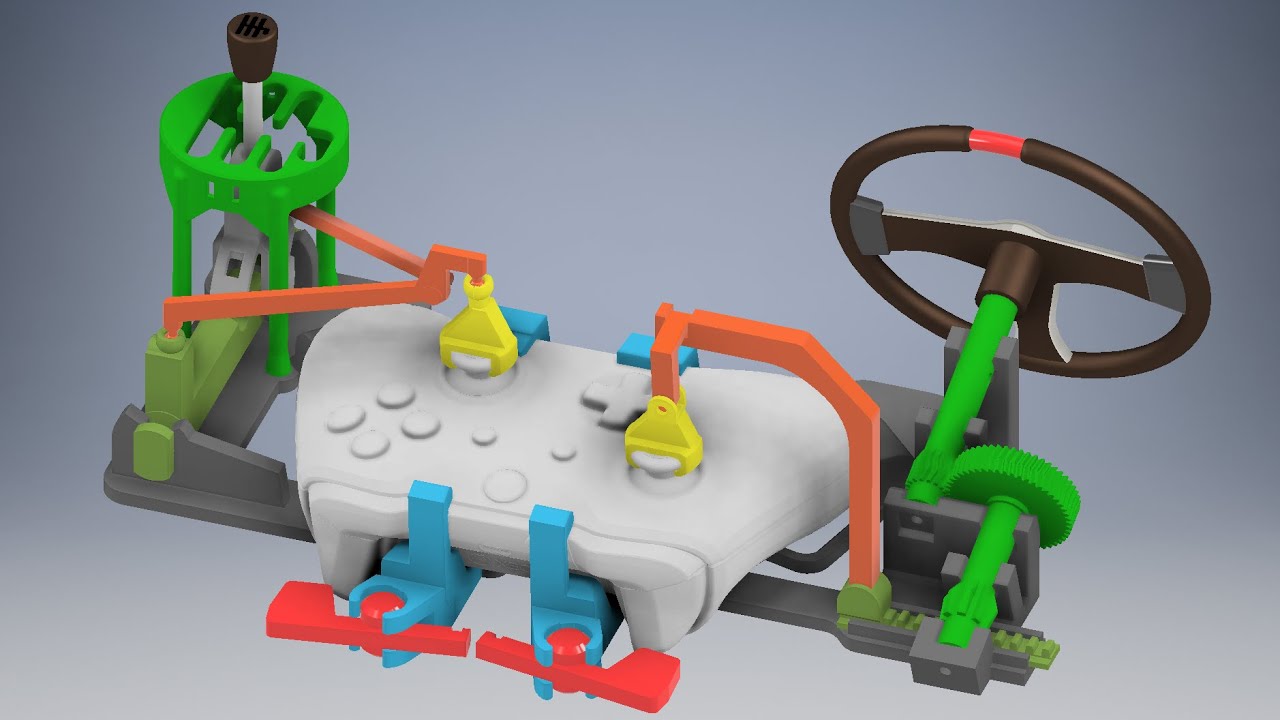 Update V0.95 | Geared 900° steering | Convert Xboxcontroller into steering wheel with 3D printing!